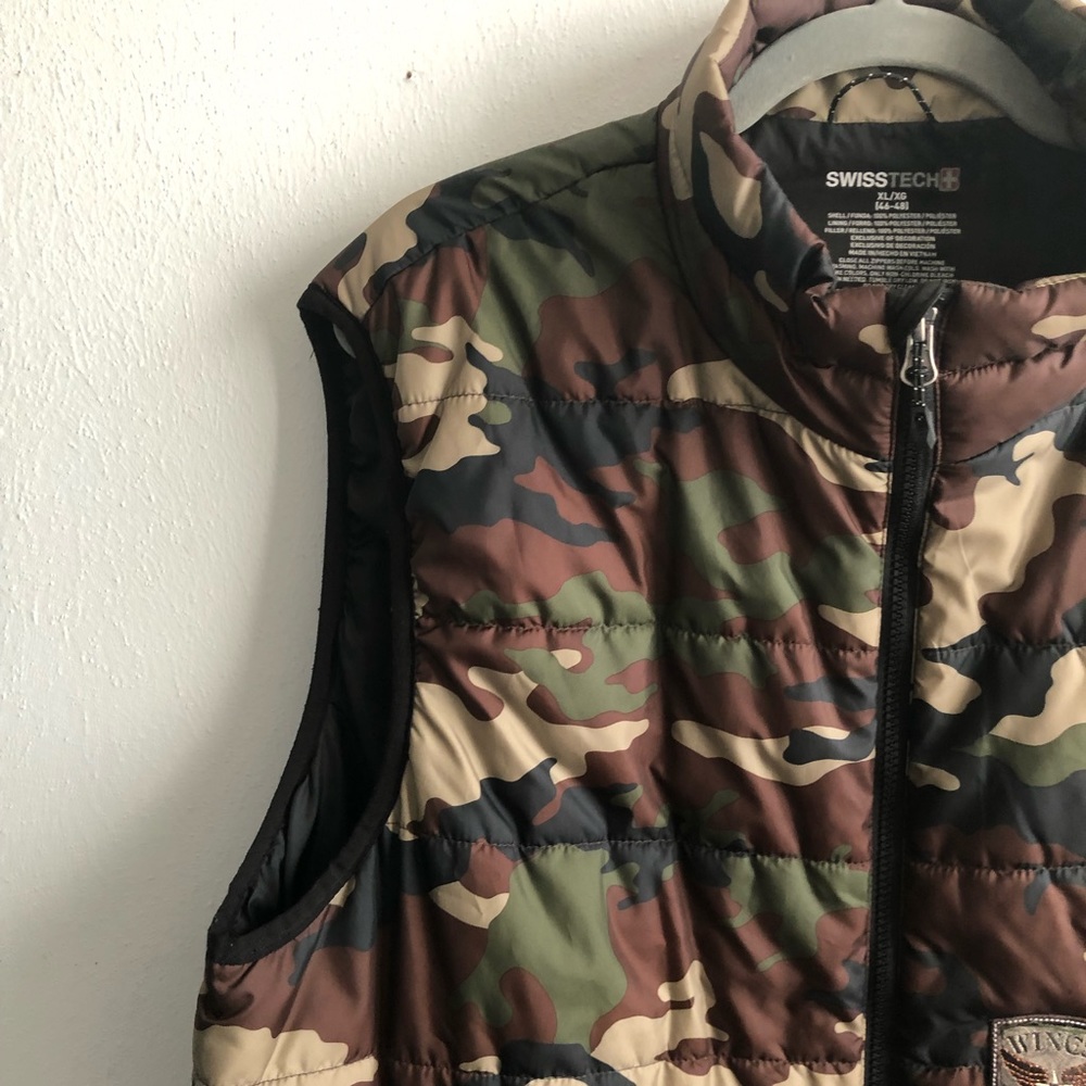 Swiss Tech Vest Puffer Camo Camouflage Wings Patch - Picture 6 of 11